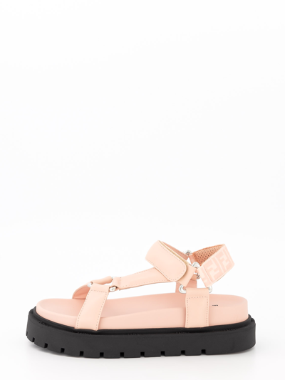 Shop Fendi Kids Sandals For Girls In Pink
