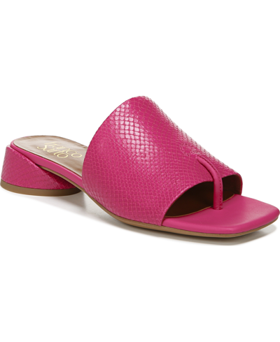 Shop Franco Sarto Loran Stacked Heel Slide Dress Sandals In Fuchsia Leather