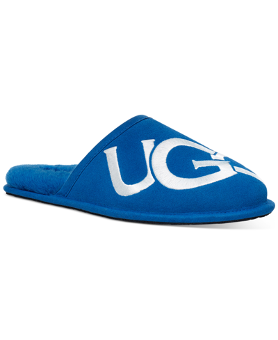 Shop Ugg Men's Scuff Logo Slipper Men's Shoes In Classic Blue