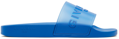 Shop Givenchy Blue Transparent Slides In 430 Blue