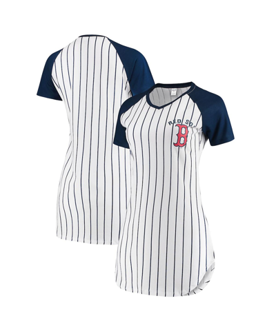 Shop Concepts Sport Women's  White Boston Red Sox Vigor Pinstripe Nightshirt