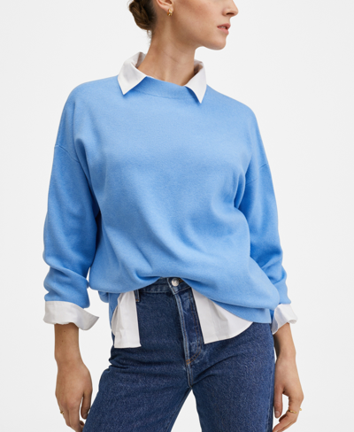Shop Mango Women's Oversize Knit Sweater In Blue