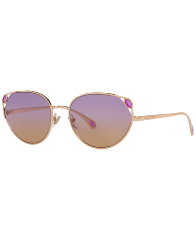 Shop Bvlgari Women's Sunglasses, Bv6177 In Pink Gold-tone