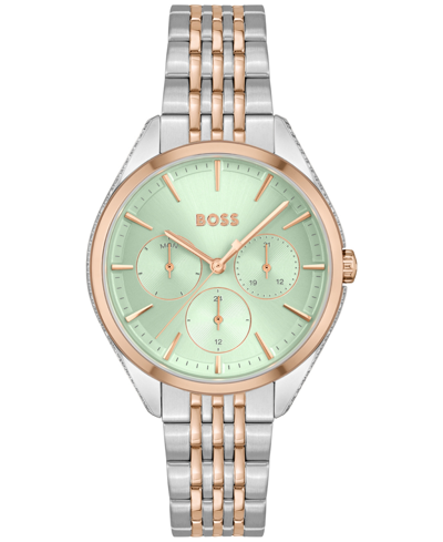 Shop Hugo Boss Boss Women's Saya Two-tone Stainless Steel Bracelet Watch 37mm In Two Tone