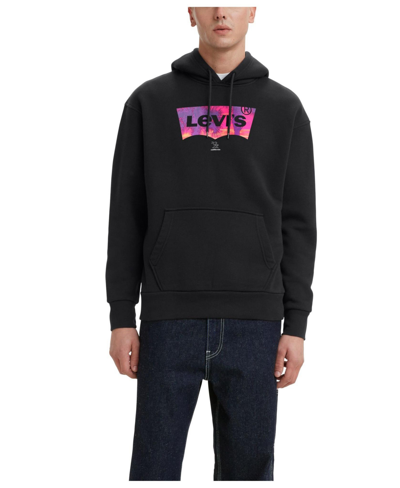 Shop Levi's Men's Graphic Hoodie In Palm Fill Caviar