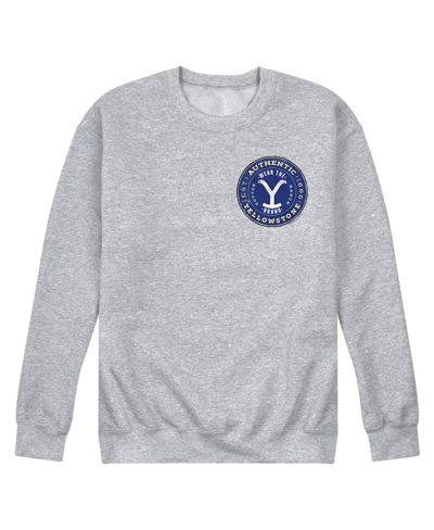 Shop Airwaves Men's Yellowstone Authentic Blue Logo Fleece Sweatshirt In Gray