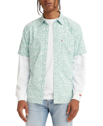 Levi's Men's Classic 1 Pocket Regular Fit Short Sleeve Shirt In Swirly  Florals Starlight Blue | ModeSens