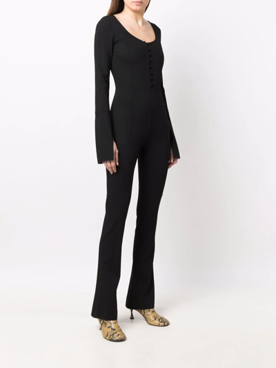Acne Studios Long-sleeve Twill Jumpsuit In Schwarz