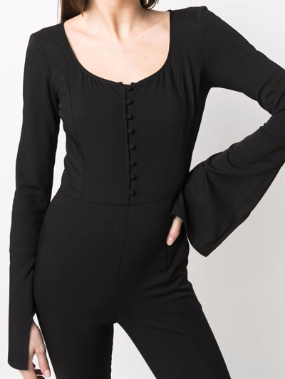 Acne Studios Long-sleeve Twill Jumpsuit In Schwarz