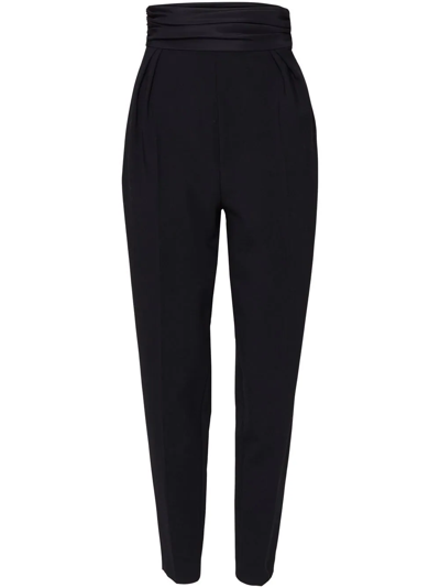 Shop Carolina Herrera High-waist Tapered-leg Trousers In Black