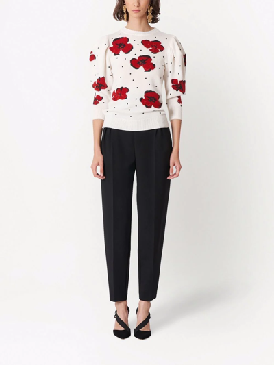 Carolina Herrera High-waist Wool-blend Skinny Pant In Black