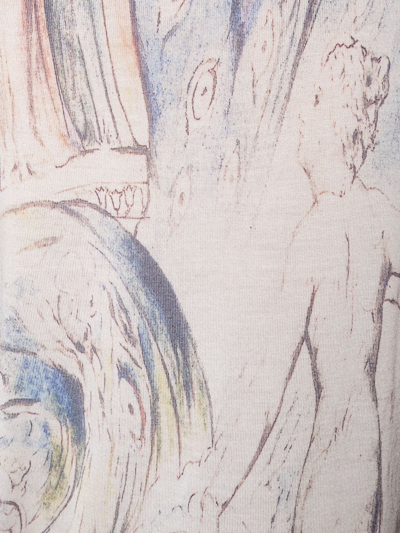 Shop Alexander Mcqueen William Blake Dante-print Crew-neck Sweatshirt In Nude
