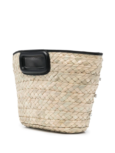 Shop Maje Palm Straw Basket Bag In Neutrals