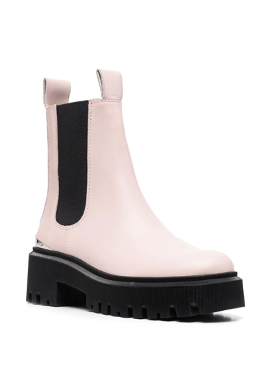 Shop Maje Two-tone Chelsea Boots In Pink