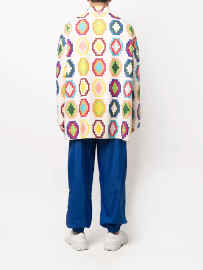 Marcelo Burlon County Of Milan All-over Cross Oversized Shirt In White