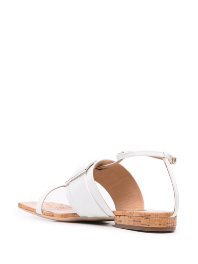 Sergio Rossi Sr Prince Leather Sandals In White