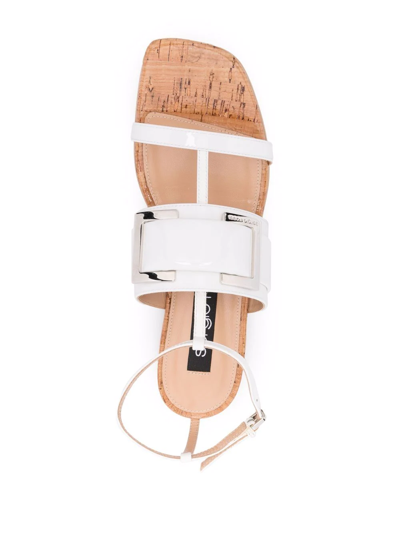 Sergio Rossi Sr Prince Leather Sandals In White