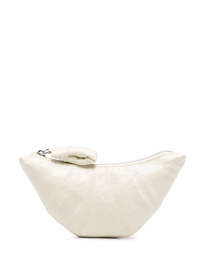 Shop Lemaire Zip-up Curved Purse In Neutrals
