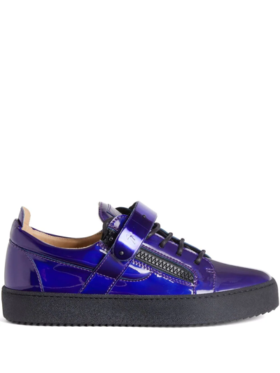 Shop Giuseppe Zanotti Coby Low-top Sneakers In Blue