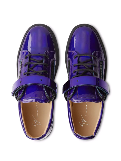 Shop Giuseppe Zanotti Coby Low-top Sneakers In Blue