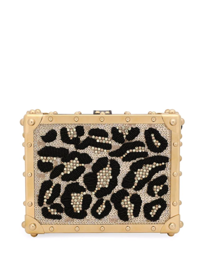 Dolce & Gabbana Dolce Box Leopard-pattern Shoulder Bag In Neutrals