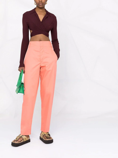 Isabel Marant Nestone Pants In Rose-pink Cotton In Orange