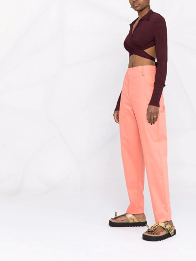 Isabel Marant Nestone Pants In Rose-pink Cotton In Orange