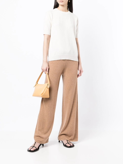 Lisa Yang Round Neck Cashmere T-shirt In White