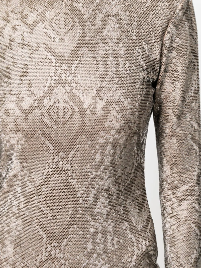 Philipp Plein Python-print Crystal Mini Dress In Neutrals