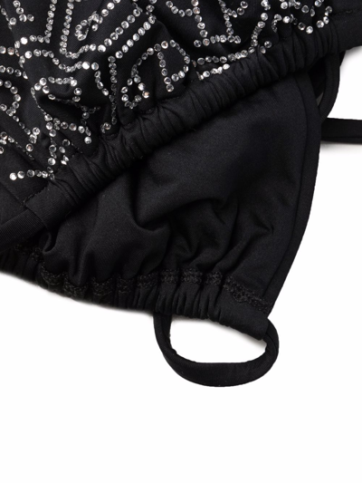 Shop Philipp Plein Crystal-embellished Monogram Bikini In Black