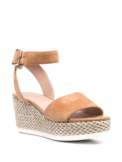 Geox Lipari Wedge Sandals In Nude