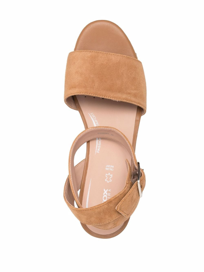 Geox Lipari Wedge Sandals In Nude