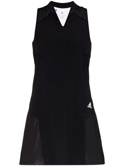 Shop Adidas Golf Panelled Mini Golf Dress In Schwarz