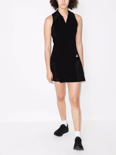 Shop Adidas Golf Panelled Mini Golf Dress In Schwarz