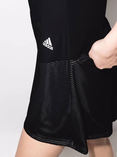 Shop Adidas Golf Panelled Mini Golf Dress In Schwarz