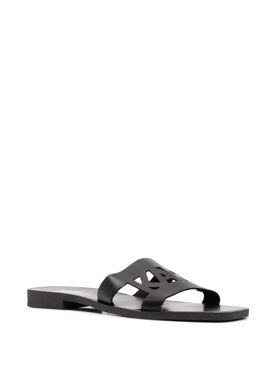 Karl Lagerfeld Cut Out-detail Open Toe Sandals In Schwarz
