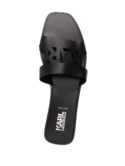 Karl Lagerfeld Cut Out-detail Open Toe Sandals In Schwarz