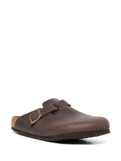 Birkenstock Buckle-fastening Slip-on Sandals In Brown