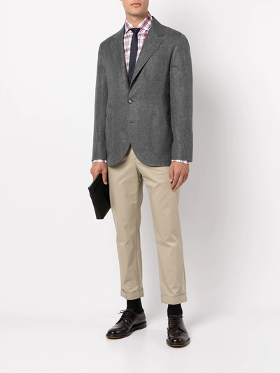 Brunello Cucinelli Checked Long-sleeve Shirt In Rot