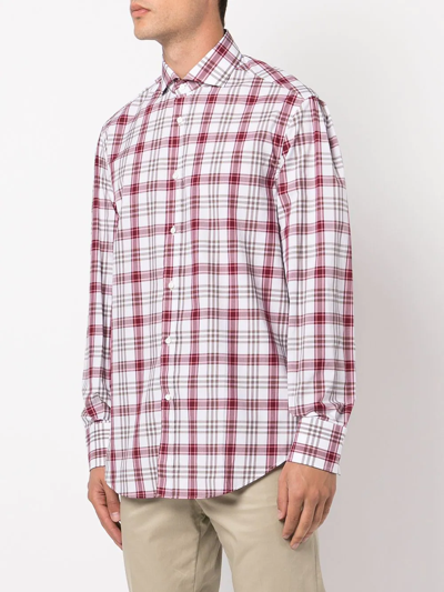 Brunello Cucinelli Checked Long-sleeve Shirt In Rot