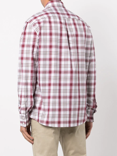 Brunello Cucinelli Checked Long-sleeve Shirt In Rot