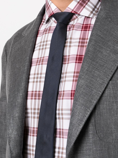 Brunello Cucinelli Checked Long-sleeve Shirt In Rot