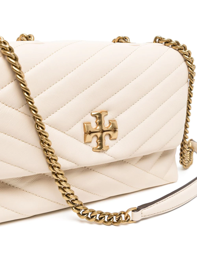 Shop Tory Burch Kira Chevron Small Convertible Shoulder Bag In Neutrals