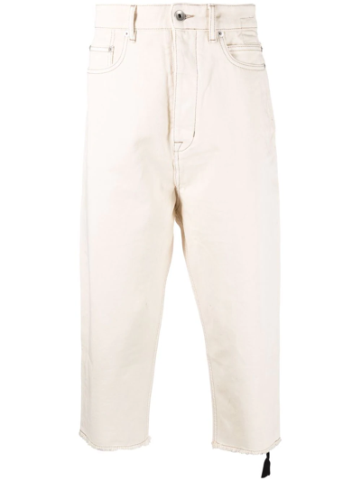 Shop Rick Owens Drkshdw Cropped Denim Jeans In Neutrals