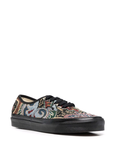 Shop Vans Embroidered-jacquard Low-top Sneakers In Schwarz