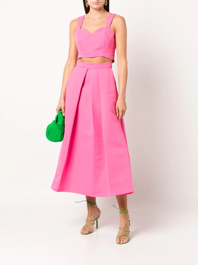 Shop Sachin & Babi Leighton Pleated A-line Skirt In Rosa