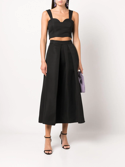 Shop Sachin & Babi Leighton Pleated A-line Skirt In Schwarz