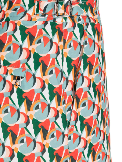 Shop Orlebar Brown Abstract-pattern Swim Shorts In Rot