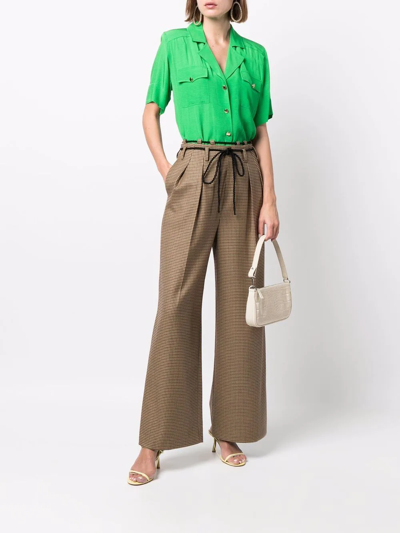 Andersson Bell Checked High-waisted Trousers In Nude