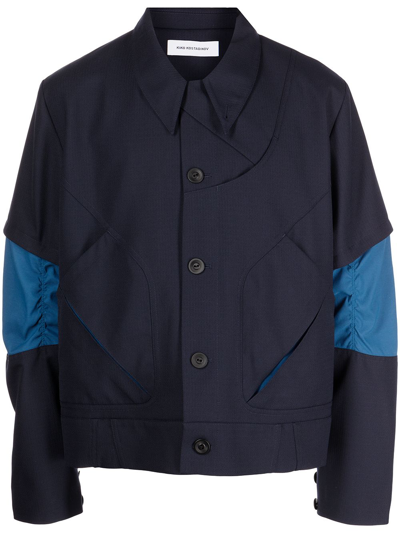 Kiko Kostadinov Kassel Convertible Collar Shirt Jacket In Blue